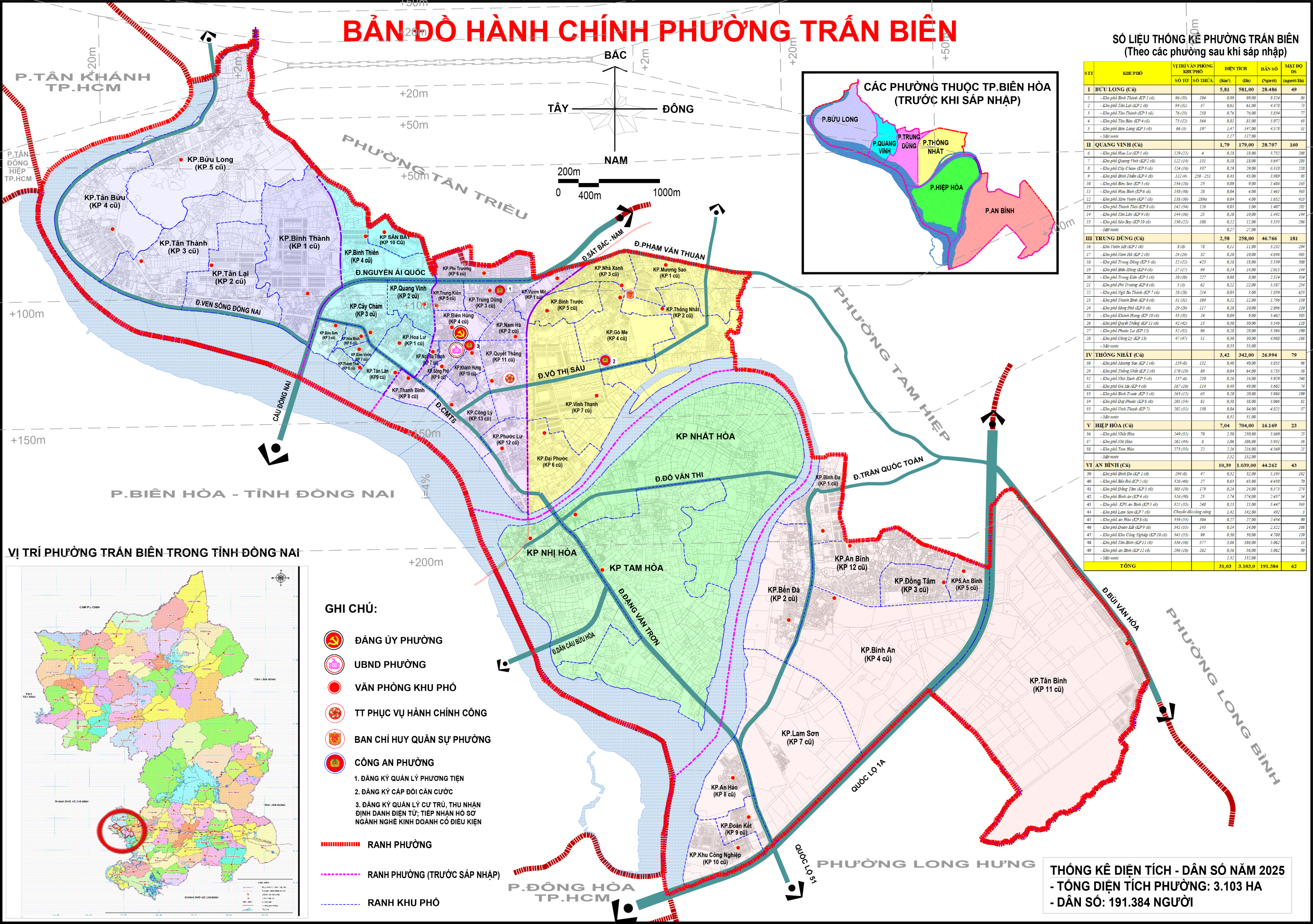 Bản đồ Hành chính Phường Trấn Biên 2025