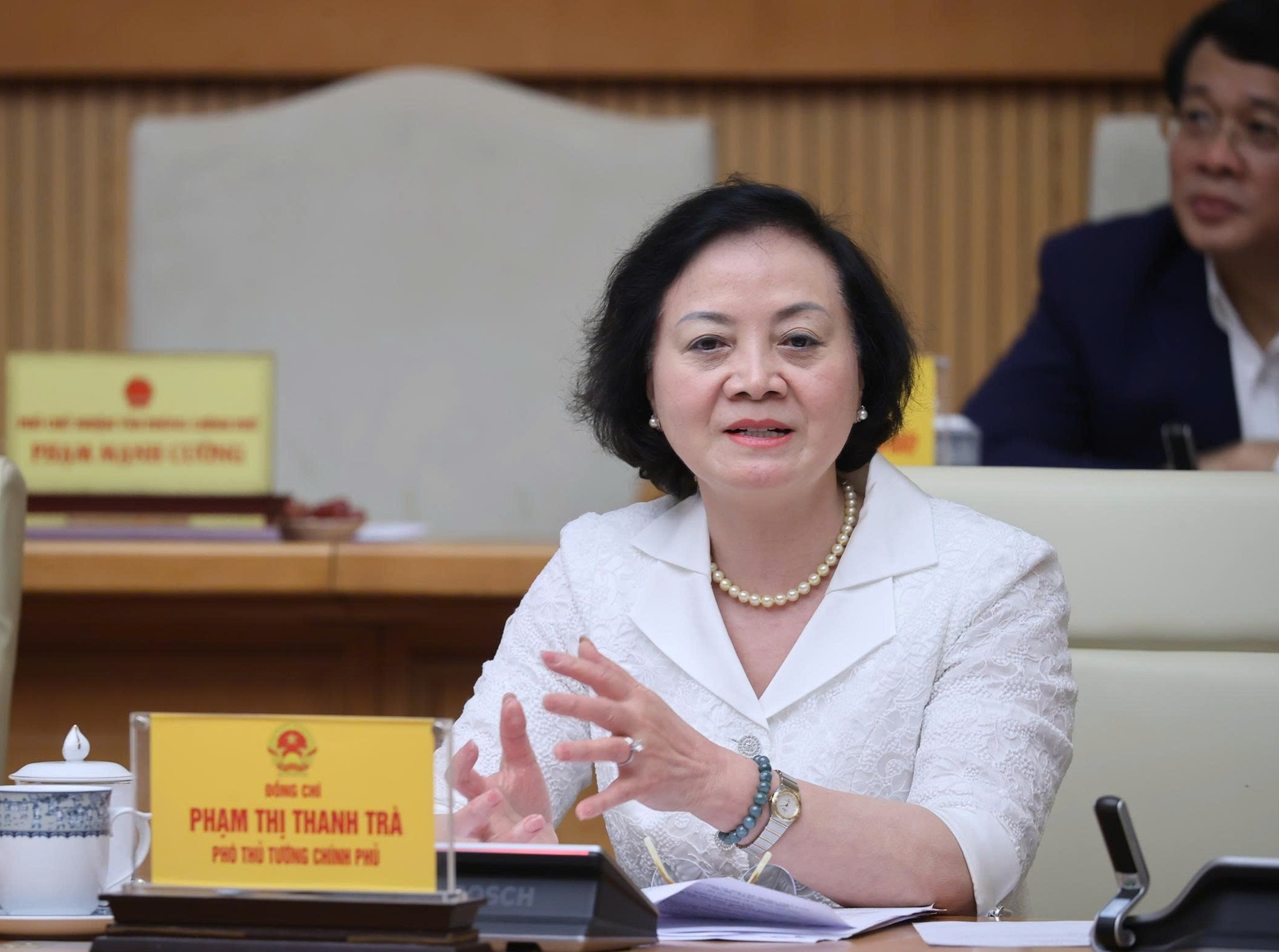 Phó Thủ tướng Phạm Thị Thanh Trà, Phó Trưởng Ban Chỉ đạo của Chính phủ về sắp xếp, tổ chức lại đơn vị hành chính các cấp và xây dựng mô hình tổ chức chính quyền địa phương 2 cấp. Ảnh: VGP/Thu Giang