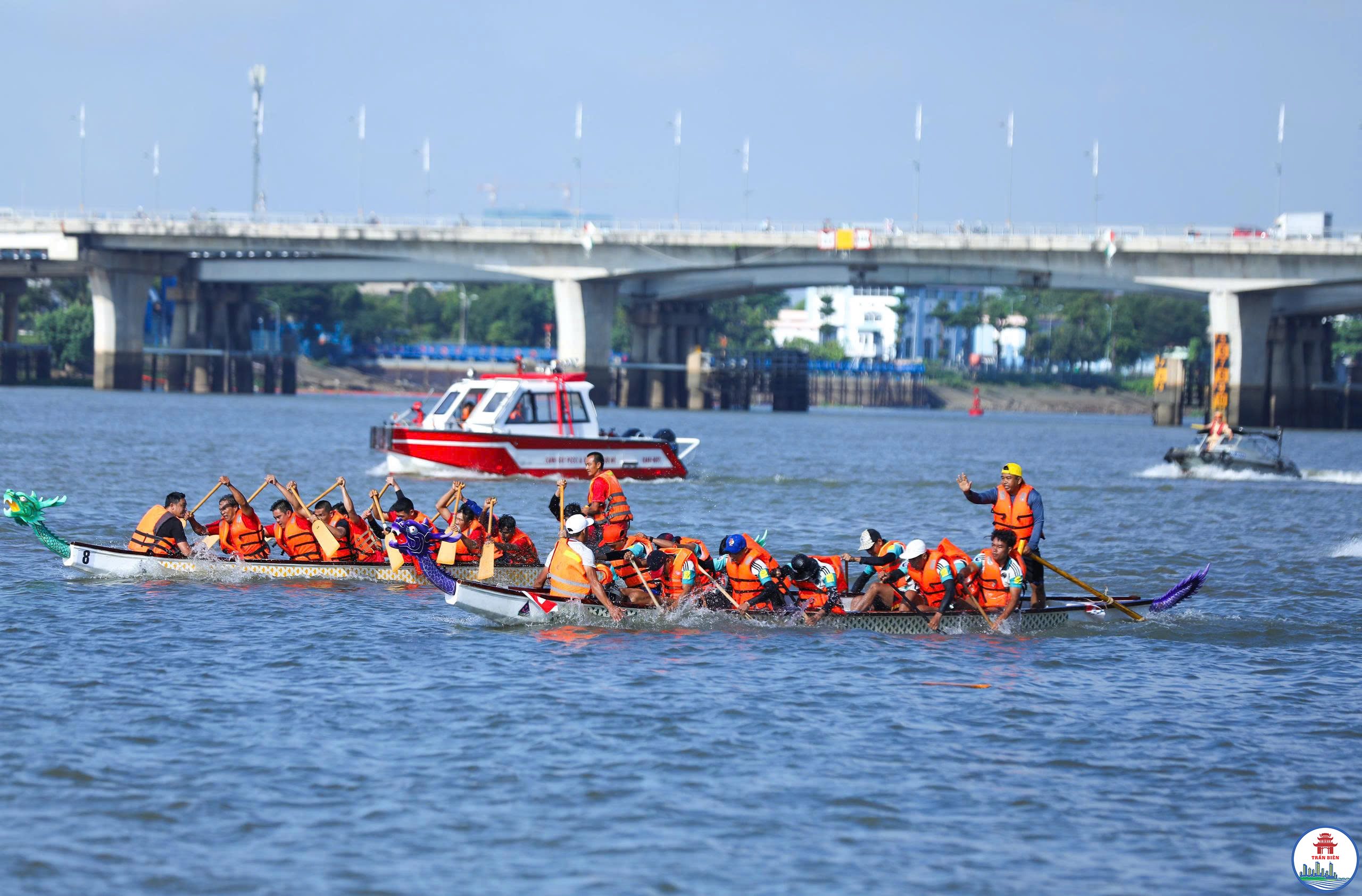 Các đội đua thuyền tham gia thi đấu